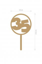 Gümüş 35 Yaş Yazılı Ayna Pleksi Pasta Üstü & Doğum Günü Partisi & Pleksi Pasta Süsü - 2