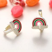 Gümüş Gökkuşağı Çocuk Küpe - 1