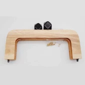 Ahşap Mıknatıslı Çanta Bursu Dikdörtgen ALT200 Kahverengi - 3