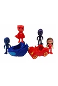 Pjamask 2 Arabalı 4 Figürlü Set baykuş kız ve gece ninjası - 1
