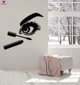 Dekorasyon Duvar Sticker Moda Makyaj Yüz Kozmetik Güzellik Salonu Maskara Çıkartmalar - 1