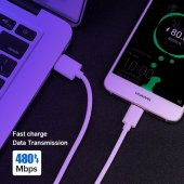 Orjinal Huawei Nova 4E Type C 5A 1M MOR Hızlı Şarj ve Data Kablosu thumbnail 1