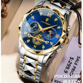 POEDAGAR Erkek Kol Saati Su Geçirmez Paslanmaz Çizilmez Çelik 002 - 1