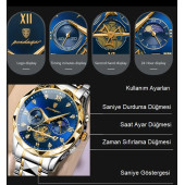 POEDAGAR Erkek Kol Saati Su Geçirmez Paslanmaz Çizilmez Çelik 002 - 8