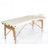 Masaj Yatağı Ahşap Masaj Sedyesi 2 Parçalı Bej Renk - 2