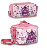 Ümit Çanta Kız Çocuk Yalıtımlı Beslenme Çantası ve Kalemlik Seti - Pembe Prenses - 1
