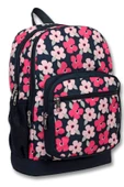 Cennec Dört Bölmeli Siyah Kırmızı Çiçekler İlkokul Sırt Çantası Seti - Kız Çocuk thumbnail 2