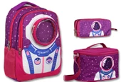 Cennec Bordo Mavi Astronot İlkokul Sırt Çantası Seti - Erkek Çocuk thumbnail 1