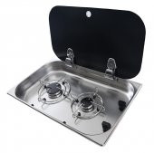 BIO Cam Kapaklı Çift Gözlü Gömme Ocak FSM3450 thumbnail 1