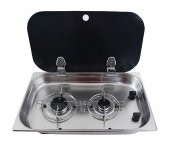 BIO Cam Kapaklı Çift Gözlü Gömme Ocak FSM3450 thumbnail 2