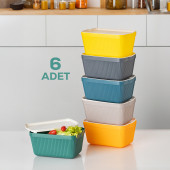Porsima 1037 Erzak Çok Amaçlı Bakliyat Saklama Kabı Dolap İçi Organizer 6'LI 1,5 L Still Box - 4