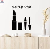 Dekorasyon Duvar Sticker Güzellik Salonu Kadın Moda Stilist Ruj Makyaj Sanatçısı Çıkartmalar thumbnail 1