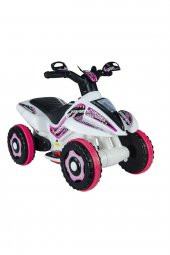 Uj Toys  6v Akülü Atv Pembe Beyaz - 1