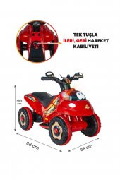 Uj Toys Müzikli Ve Led Işıklı Karınca Akülü Atv 6v-kırmızı - 1