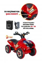 Pratikko  Müzikli Ve Led Işıklı Ranger Akülü Atv 6v Kırmızı - 3