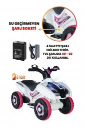 Uj Toys Müzikli Ve Led Işıklı Ranger Akülü Atv 6v-beyaz Prenses - 3