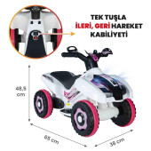 Uj Toys Led Işıklı Müzikli Akülü Atv Akülü Motor - 5