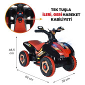 Uj Toys Led Işıklı Müzikli Akülü Atv Akülü Motor - 6