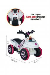 Uj Toys Müzikli Ve Led Işıklı Karınca Akülü Atv 6v-beyaz Prenses - 1