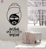 Dekorasyon Duvar Sticker Güzellik Salonu Spa Bakımı Masaj Merkezi Kadın Yüz Çıkartmaları - 1