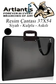 Resim Çantası Fermuarlı Kulplu 37x54 cm 1 Adet Teknik Resim Dosya Çantası 35x50 cm Askılı Proje Çantası Okul Sınıf - 4