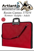 Resim Çantası Fermuarlı Kulplu 37x54 cm 1 Adet Teknik Resim Dosya Çantası 35x50 cm Askılı Proje Çantası Okul Sınıf - 1