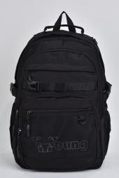 Elatae Unisex Çok Gözlü Günlük Seyahat Okul Sırt Çantası Siyah 51535 thumbnail 1