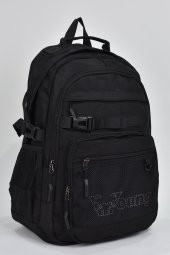 Elatae Unisex Çok Gözlü Günlük Seyahat Okul Sırt Çantası Siyah 51535 thumbnail 2