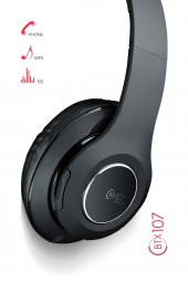 BTX107 Kulak Üstü Bluetooth Kulaklık Siyah iOS & Android Uyumlu AUX Girişli - 2