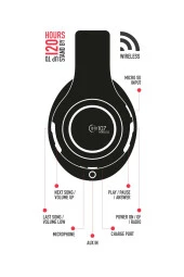 BTX107 Kulak Üstü Bluetooth Kulaklık Siyah iOS & Android Uyumlu AUX Girişli - 4