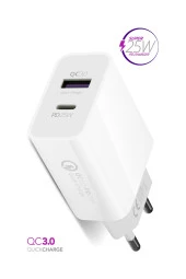 POWERWAY HW25 PD 25W+USB QC 3.0 ÇİFT GİRİŞLİ HIZLI ŞARJ BAŞLIĞI(ORJİNAL 3 AMPER GARANTİLİ) - 2