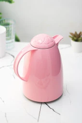 1 LT Isı Yalıtımlı Çay Ve Soğuk Su Termosu Soft Pembe (12 Saat Sıcak Tutar& İçi Camdır) - 1