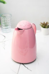 1 LT Isı Yalıtımlı Çay Ve Soğuk Su Termosu Soft Pembe (12 Saat Sıcak Tutar& İçi Camdır) - 3