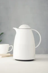 1 LT Isı Yalıtımlı Çay Ve Soğuk Su Termosu Soft Beyaz (12 Saat Sıcak Tutar& İçi Camdır) - 4