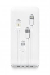 Powerway 10.000 Mah Kablolu Dijital Göstergeli Gerçek 10.000 Mah Garantili İnce Tasarım TX108 Beyaz Powerbank - 2