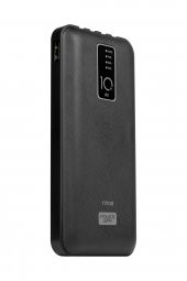 Powerway 10.000 Mah Kablolu Dijital Göstergeli Gerçek 10.000 Mah Garantili İnce Tasarım TX108 Siyah Powerbank - 4