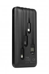 Powerway 10.000 Mah Kablolu Dijital Göstergeli Gerçek 10.000 Mah Garantili İnce Tasarım TX108 Siyah Powerbank - 5