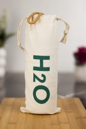 H2o Borosilikat Cam Matara Bambu Vakum Kapaklı Su Şişesi Suluk (Kumaş Kılıf Hediyeli) 600 ML - 7