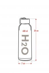 H2o Borosilikat Cam Matara Bambu Vakum Kapaklı Su Şişesi Suluk (Kumaş Kılıf Hediyeli) 600 ML - 10