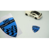 Dacia Duster Çamurluk Yanı Damla Desen Mavi Logo Arma Seti thumbnail 1