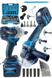 Lieber German Full Set 21 Volt 3 Ah Kömürsüz Motor Akülü Şarjlı Taşlama Ve Bijon Somun Sökme Sıkma Makinası - 1