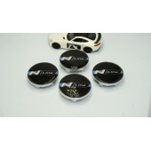 Hyundai N Line Logo Gümüş Siyah Jant Göbeği Kapak Seti 60mm - 2