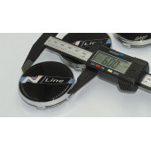 Hyundai N Line Logo Gümüş Siyah Jant Göbeği Kapak Seti 60mm - 5