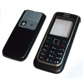 Nokia 6151 Kapak Nokia 6151 uyumlu Siyah ön Kapak Arka Kapak ve Tuş Takımı - 1
