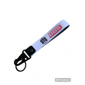 BBS YAZILI NAYLON KUMAŞ ANAHTARLIK (GÜMÜŞ-KIRMIZI) thumbnail 1