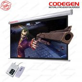 CODEGEN COD-EX-20 200x200 Motorlu U.Kumandalı İthal Projeksiyon Perdesi (Siyah Fonlu) - 1