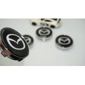 Mazda Jant Göbeği Gümüş Siyah Kapak Seti 60mm thumbnail 1