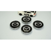 Mazda Jant Göbeği Gümüş Siyah Kapak Seti 60mm thumbnail 2