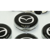 Mazda Jant Göbeği Gümüş Siyah Kapak Seti 60mm thumbnail 3