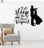 Dekorasyon Duvar Sticker Güzellik Salonu Yemek Uyku Saç Yap Tekrar Cümle Çıkartmaları - 1